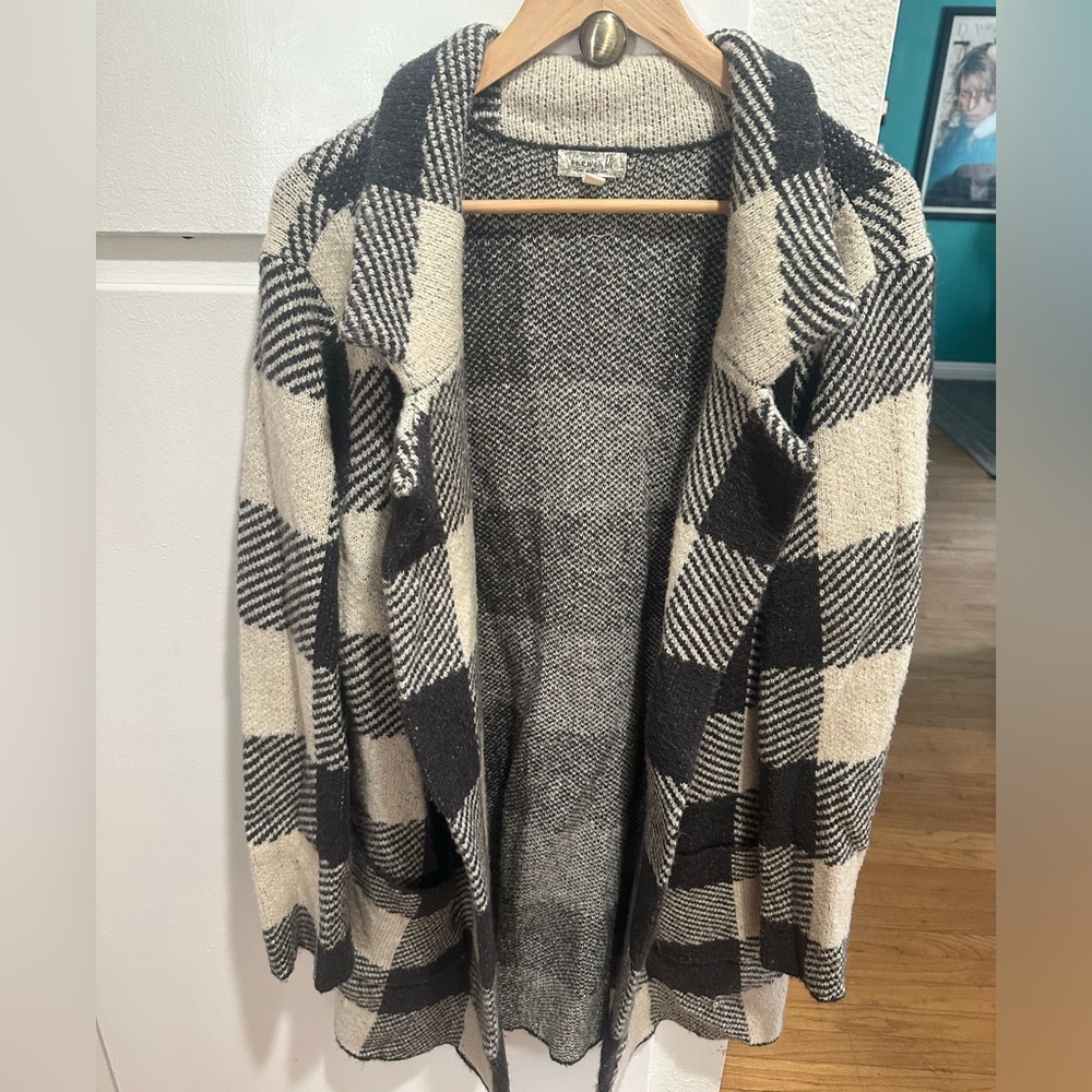 Houndstooth cozy open jacket
